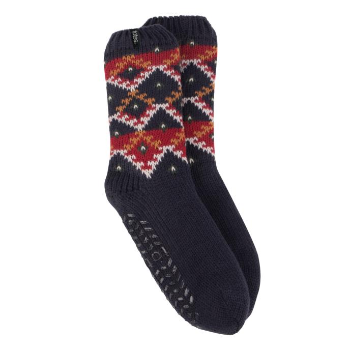 totes toasties® Mens Sherpa Lined Multi Fair Isle Slipper-Sox Fairisle Extra Image 2